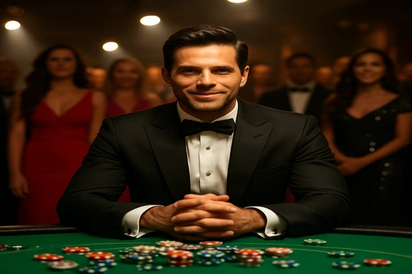 নিয়ন আলোতে সজ্জিত আধুনিক ক্যাসিনো পরিবেশে রুচিসম্মত উপস্থাপনা